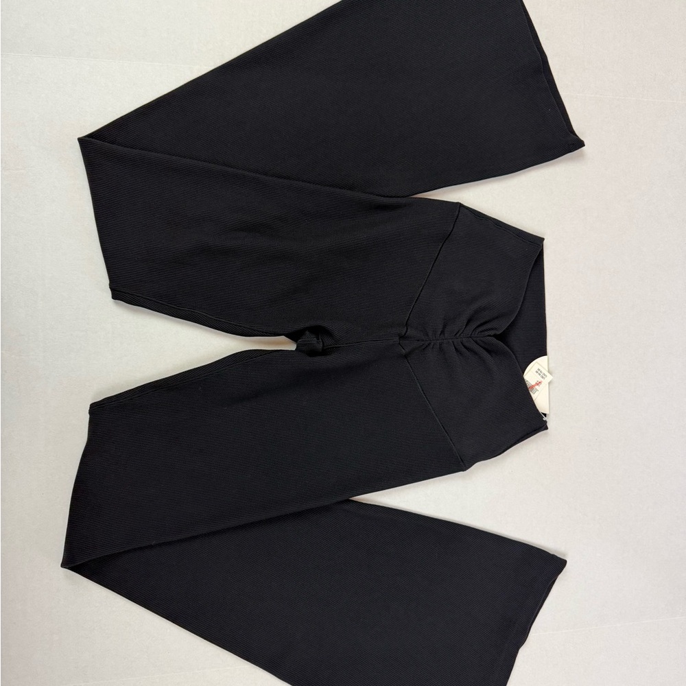 NWT Aerie‎ OFFLINE High Rise Flare Leggings Black Ribbed Yoga Pants S - Picture 6 of 11
